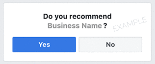 Facebook screenshot showing review box